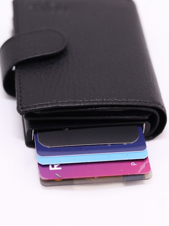 Ανδρικό Πορτοφόλι με RFID και Μηχανισμό Slide Μαύρο