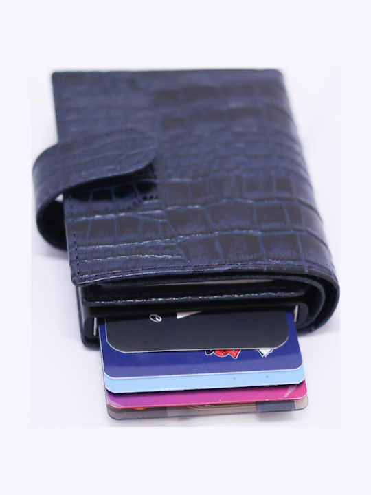 Ανδρικό Πορτοφόλι με RFID και Μηχανισμό Slide Μπλε
