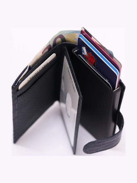 Ανδρικό Πορτοφόλι με RFID και Μηχανισμό Slide Μπλε