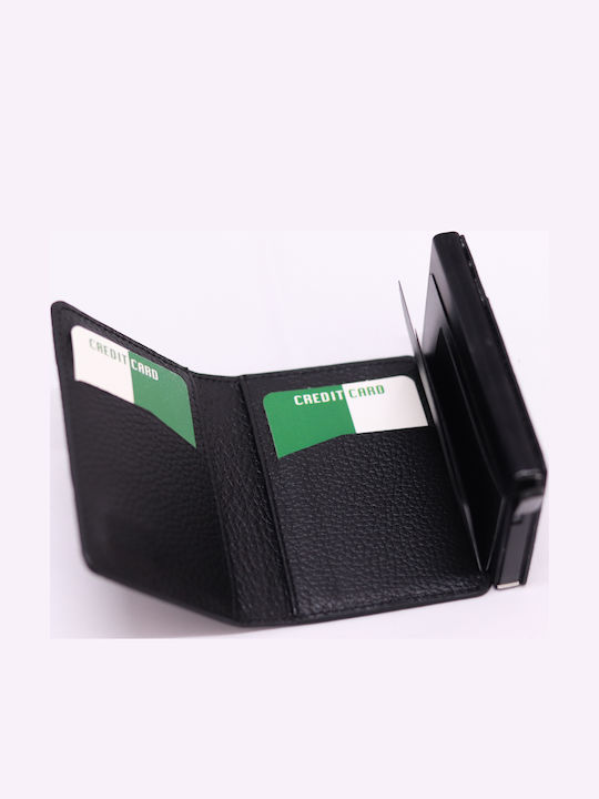 Ανδρικό Πορτοφόλι με RFID και Μηχανισμό Slide Μαύρο