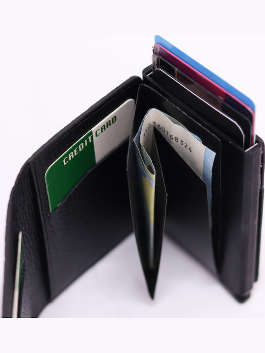 Ανδρικό Πορτοφόλι με RFID και Μηχανισμό Slide Μαύρο
