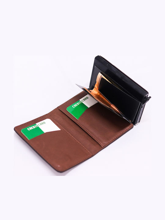 Men's Wallet Classic with RFID and Slide Mechanism Brown