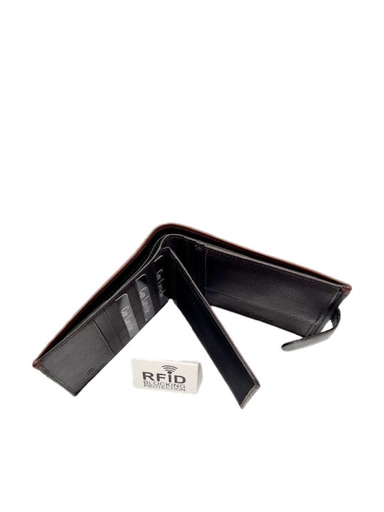 Leather Men's Wallet Classic with RFID Brown