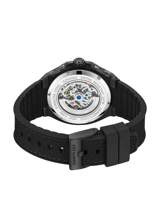 Kenneth Cole Ανδρικό Ρολόι Αυτόματο με Μαύρο Υφασμάτινο Λουράκι