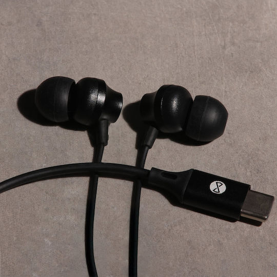 Forever Ep-02 In-ear Handsfree Ακουστικά με Βύσμα USB-C Μαύρο