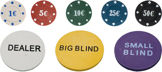 Action One Set 200 Nummerierte Pokerchips in Metallbox 4 G