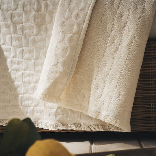 Gofis Home Eliena Ριχτάρι Τριθέσιου Καναπέ Ζακάρ 180x310εκ. Ivory 402/05