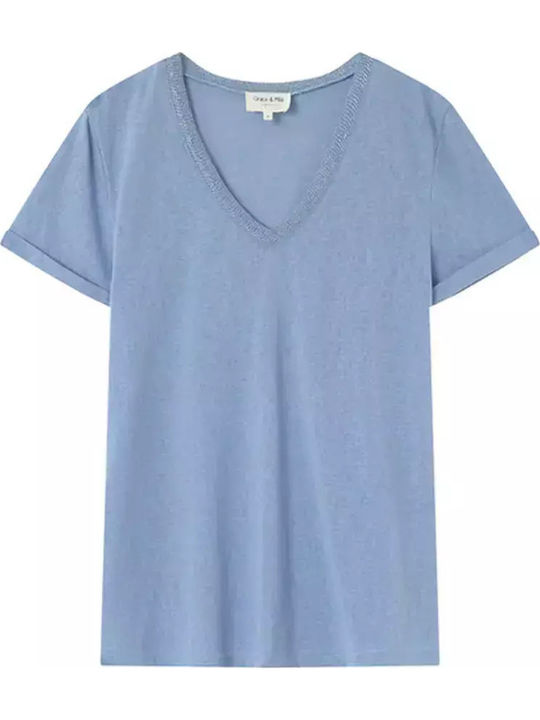 Дамско T-shirt Светлосин