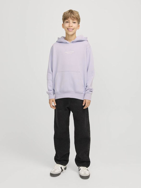 Kids Sweatshirt with Hood and Pockets Lilac