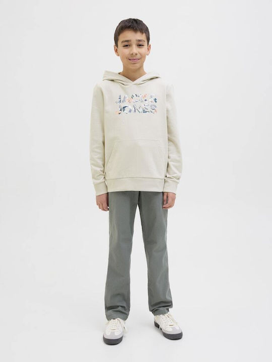Kids Sweatshirt with Hood and Pockets Beige