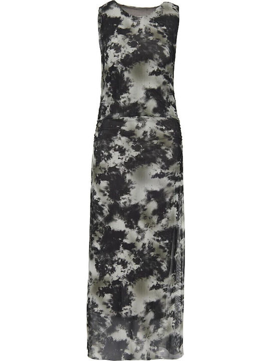 Midi Evening Dress with Tulle Black