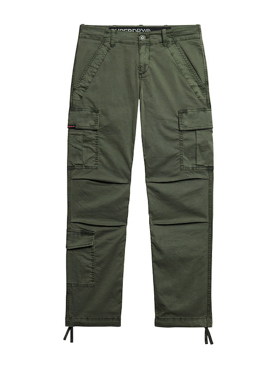 Damen Stoff Cargo Hose in Geradem Schnitt Grün