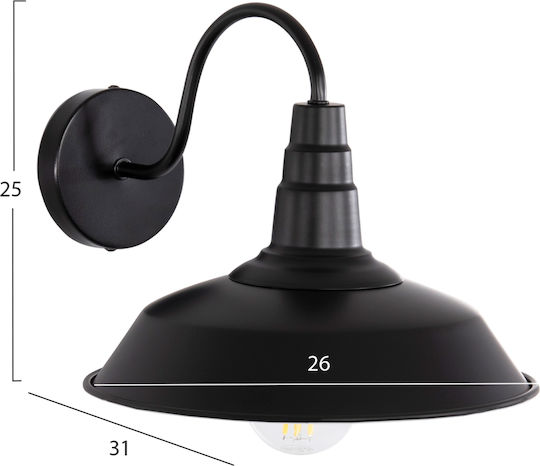 HomeMarkt DONO Leuchte Wand Schwarz 26x18cm