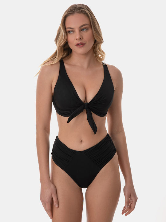 Ruched Black Bikini Bottoms