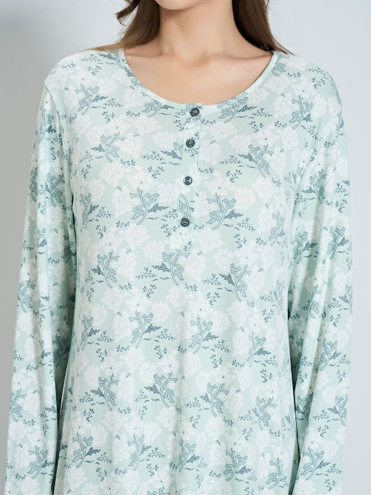 Pijadore Summer Women's Nightdress Bay Leaf Mint