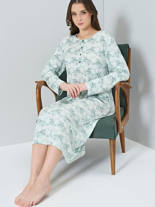 Pijadore Summer Women's Nightdress Bay Leaf Mint
