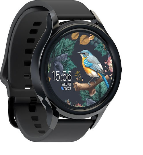 Forever ForeVive 3 SB-340 with 3W bluetooth speaker 43mm Smartwatch with Heart Rate Monitor (Black)