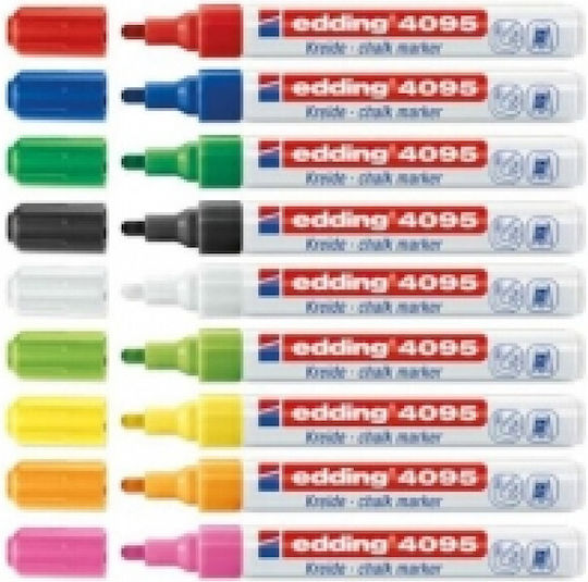 Marker cu Creta Lichidă Edding 4095 Vârf Rotund Negru