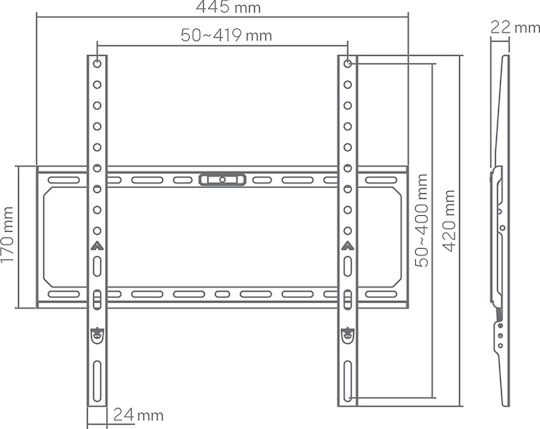 Sbox BL-3744F Βάση Τηλεόρασης Τοίχου έως 75" και 45kg