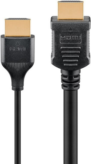 Goobay HDMI 2.0 Premium High Speed 4K 60Hz HDR Cable HDMI male - HDMI male 2m Μαύρο