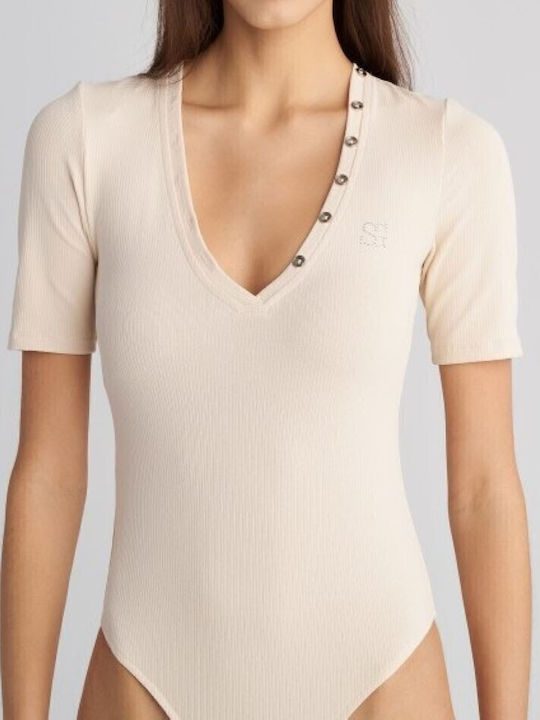 Дамско памучно боди Staff Slim Fit 63-016.053 екрю 63-016.053