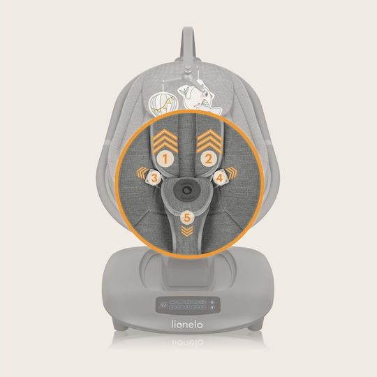 Lionelo Ηλεκτρικό Relax Μωρού Blossom με Μουσική Gray Concrete για Παιδί έως 9kg