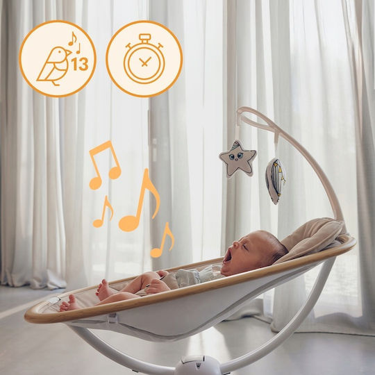Lionelo Elektrisch Baby Relax Olivia mit Musik Beige Natural für Kind bis 9kg
