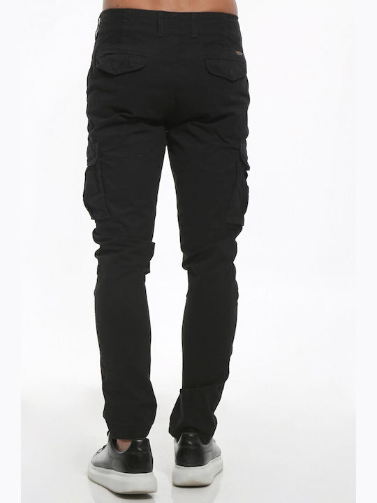 Trousers Cargo Elastic in Regular Fit Black