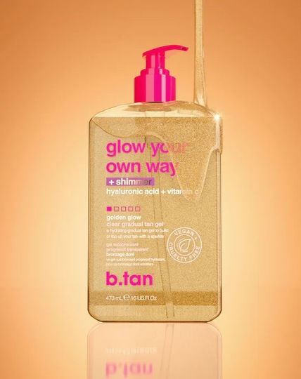 B.Tan Glow Your Own Way Shimmer Self Tanning Gel Σώματος 437ml