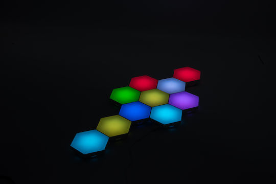 Διακοσμητικό Φωτιστικό Smart LED RGB Hexagon