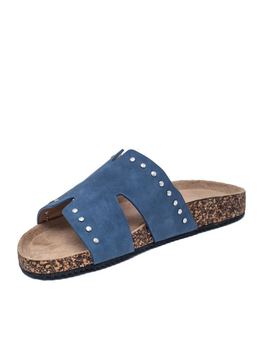 Flache Sandalen für Damen Flatforms in Blau Farbe