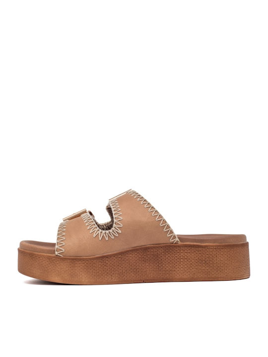 Flache Sandalen für Damen Flatforms in Braun Farbe