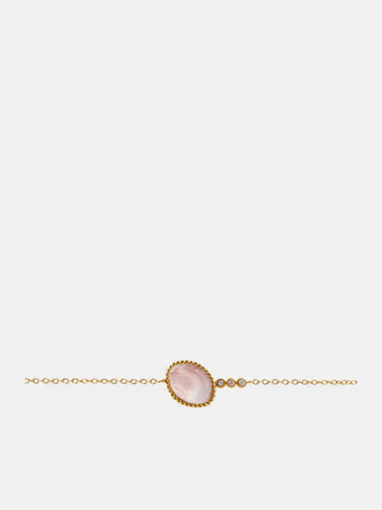 AEC Paris Women's Steel Chain Bracelet Gold Plated 14cm