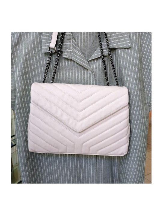 Leather Women's Bag Shoulder Beige