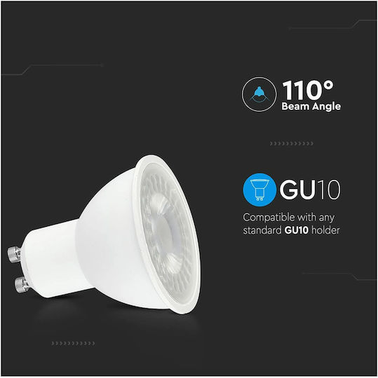 V-TAC LED Bulb 7.5W for Socket GU10 Natural White 640lm