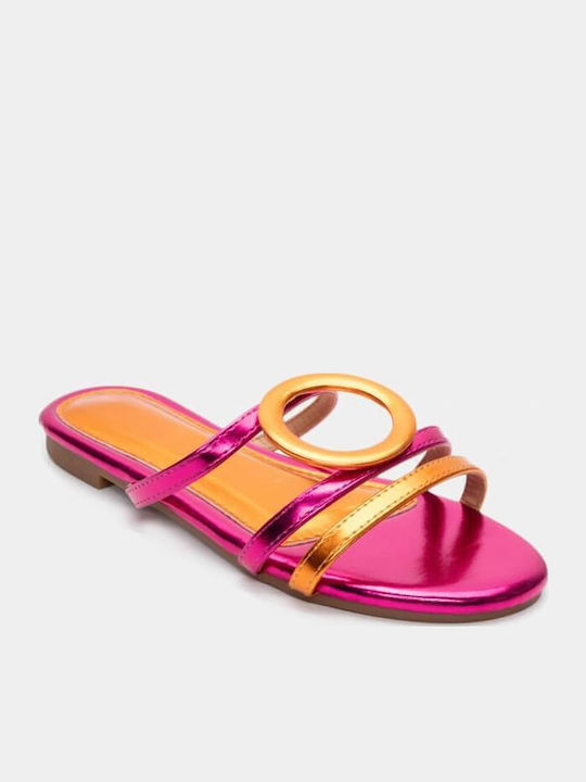 Women's Flat Sandals in Fuchsia Color