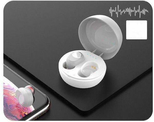 LB-10 In-ear Bluetooth Handsfree Căști cu Rezistență la Transpirație și Carcasă de Încărcare Alb