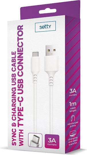 Setty USB 2.0 Kabel USB Typ-C männlich - USB-A Weiß 1m GSM106094