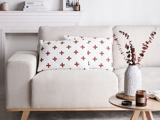 Beliani Throw Pillow Velleia White 2 Pieces 35x50cm