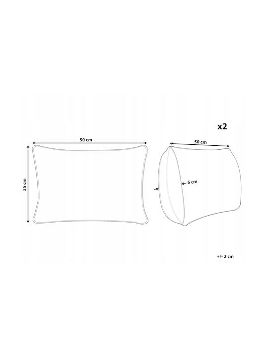 Beliani Μαξιλάρι Καναπέ Velleia από 100% Βαμβάκι White 35x50εκ.