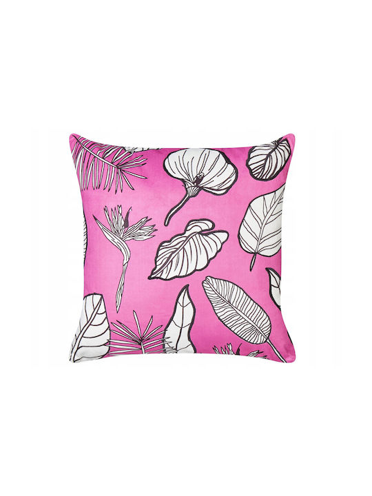 Beliani Μαξιλάρι Καναπέ από Βελούδο Pink 45x45εκ.
