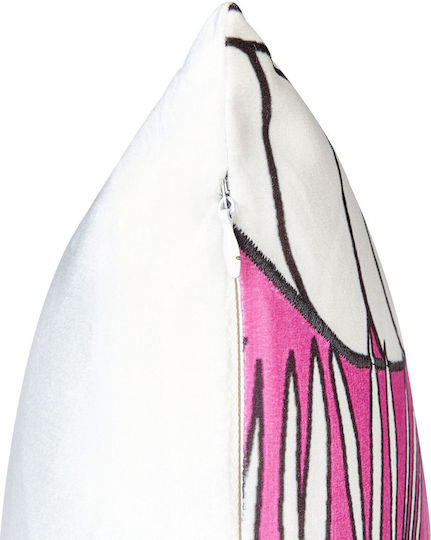 Beliani Μαξιλάρι Καναπέ από Βελούδο Pink 45x45εκ.