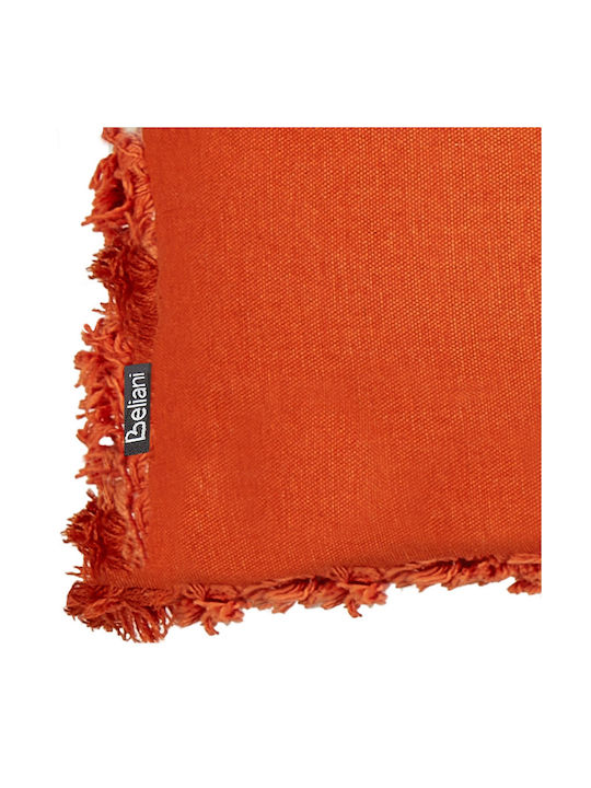 Beliani Μαξιλάρι Καναπέ Sagenia από 100% Βαμβάκι Orange 45x45εκ.