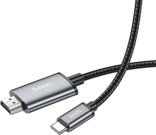 Hoco Ua27 Плетена Кабел HDMI мъжки - USB-C мъжки 2м Сив