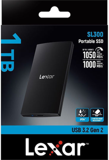Lexar SL300 USB 3.2 External SSD 1TB Black
