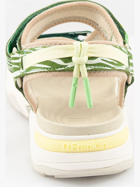 Flache Sandalen für Damen in Grün Farbe