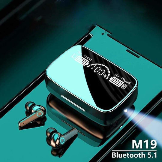 In-ear Bluetooth Handsfree Ακουστικά με Θήκη Φόρτισης Charging Case With Flashlight Digital Display