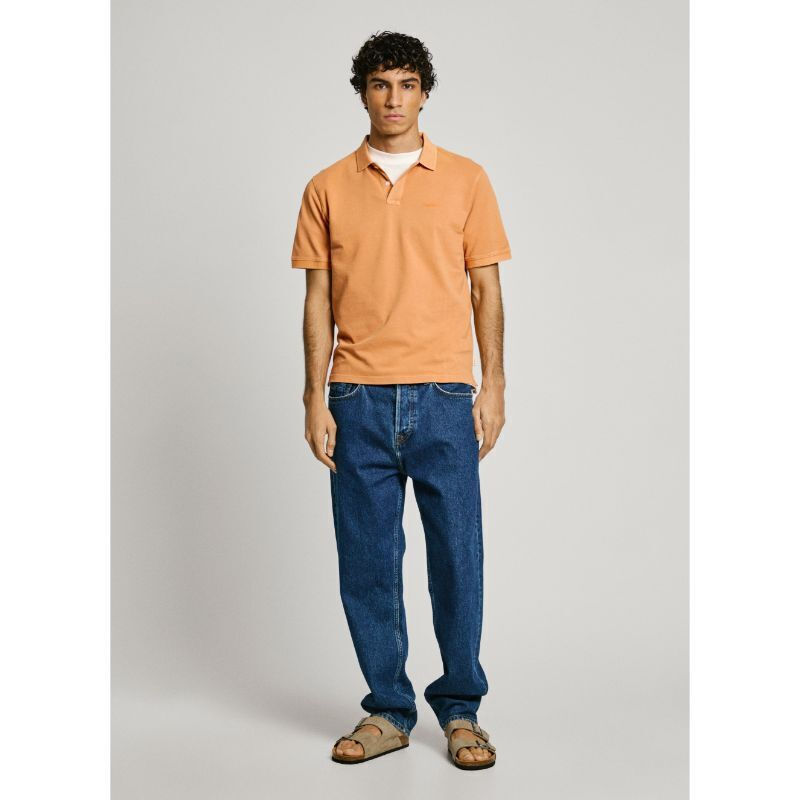 トップス pedestalpolo Pepe Jeans New Oliver Polo Bluză cu mânecă scurtă Portocalie