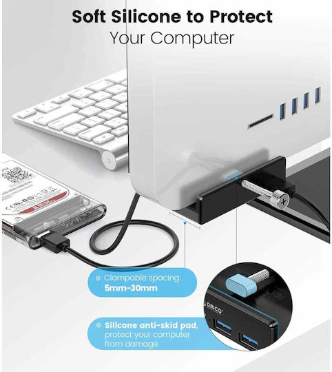 Orico MH4PU-P Hub 4 Θυρών USB 3.0 με σύνδεση USB-A