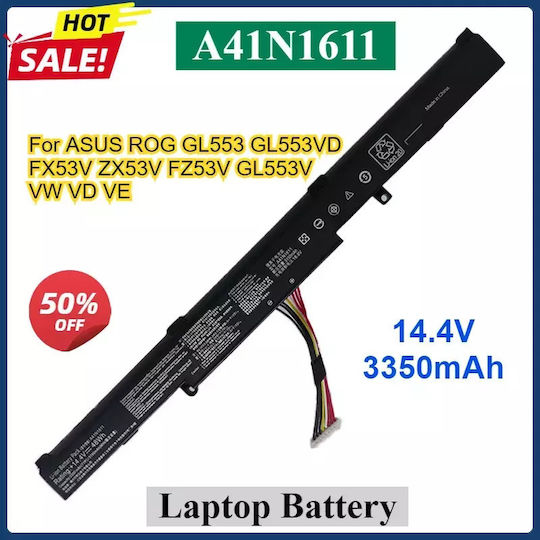 Compatible Battery for Asus ROG Asus Rog Strix GL553VD, GL553VE, GL553VW, GL753V, GL753VD with 2200mAh